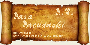 Maša Mačvanski vizit kartica